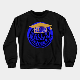 Senior Class of 2024 Bright Blue Gold Crewneck Sweatshirt